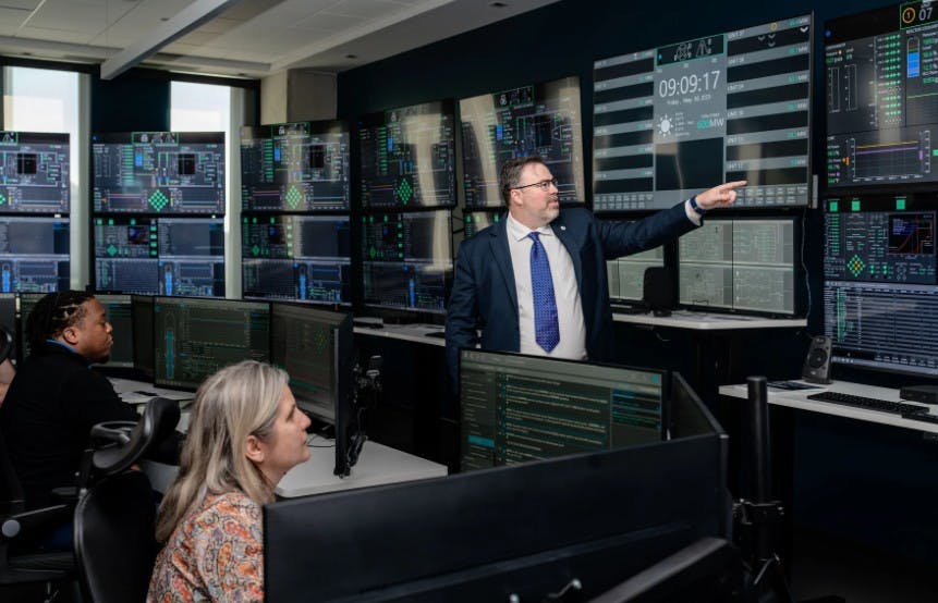 NuScale's Energy Exploration Center replicating an SMR control room. Image credit NuScale Power