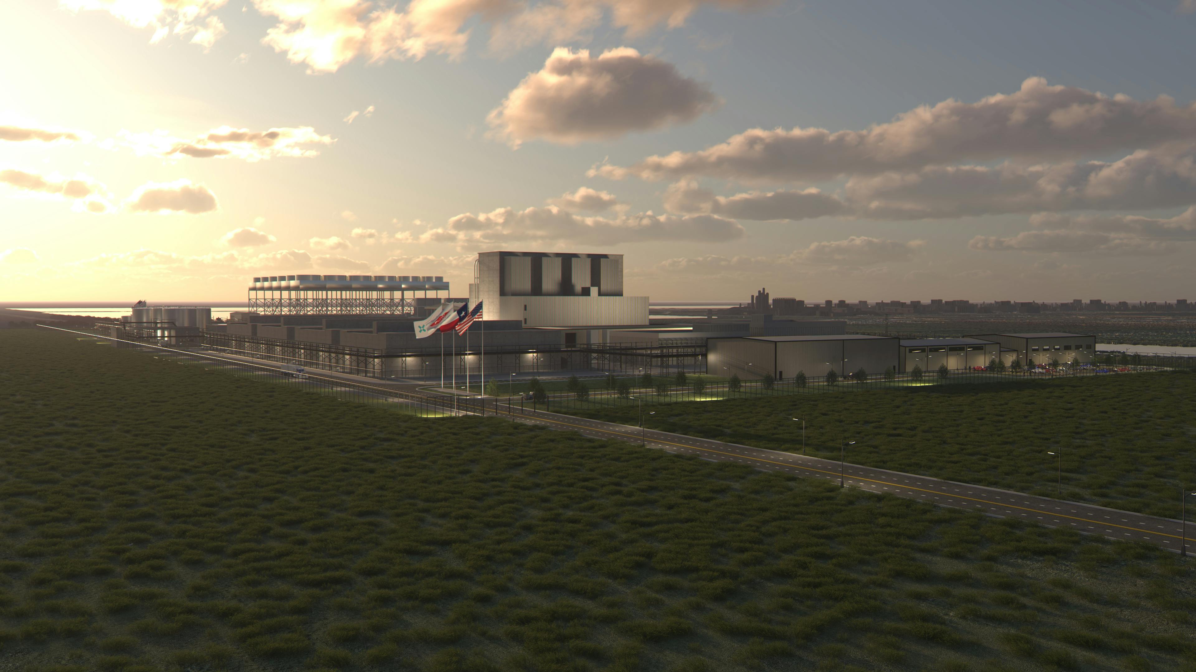 Rendering of Long Mott SMR plant image credit X-energy/Business Wire