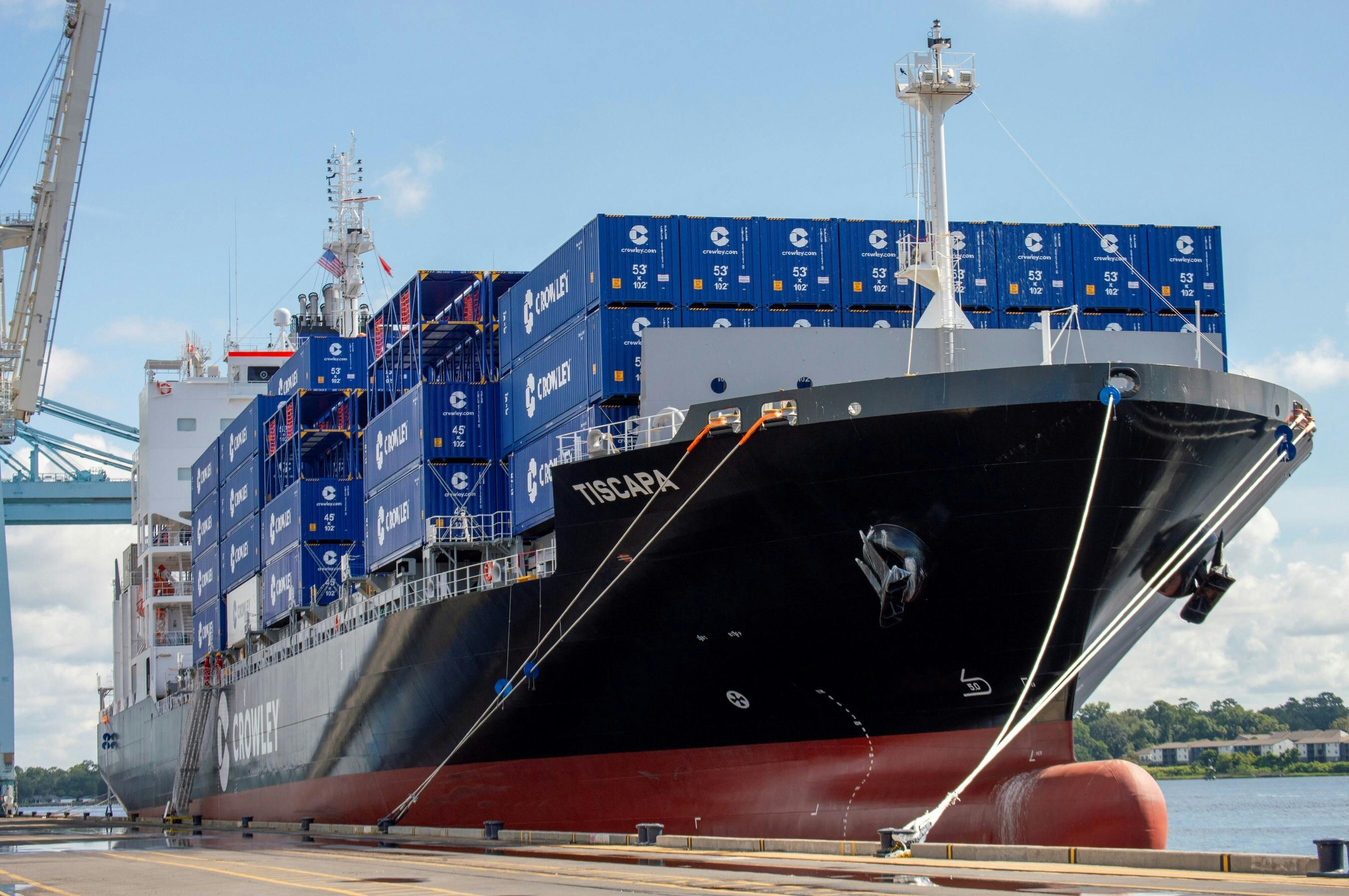 Vessel Tiscapa at the Port of Jacksonsville. Image credit Crowley