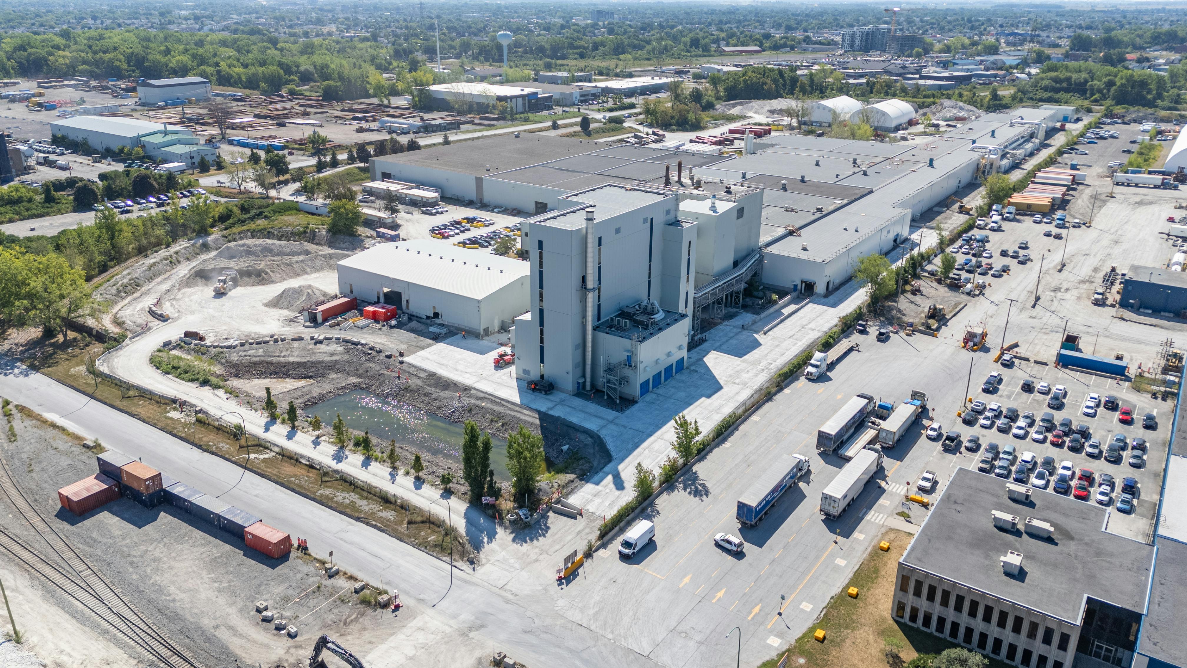 Aerial of the CertainTeed Sainte-Catherine facility in Quebec. Image credit Saint-Gobain