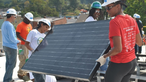 The US Department of Energyrsquos SunShot Initiative is a national collaborative effort to make solar energy costcompetitive with other forms of electricity by the end of the decade Last September a SunShot team installed a rooftop solar system on a Habitat for Humanity project in Washington DC The project was a demonstration of how distributed power can benefit lowincome homeowners
