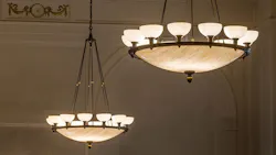 Restored lighting fixtures in Whitesbororsquos Middle School Auditorium after Meyda converted them to efficient LED lamping for energy and maintenance cost savings Restored lighting fixtures in Whitesbororsquos Middle School Auditorium after Meyda converted them to efficient LED lamping for energy and maintenance cost savings