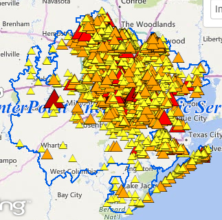 Reliant Power Outage Map - Zip Code Map