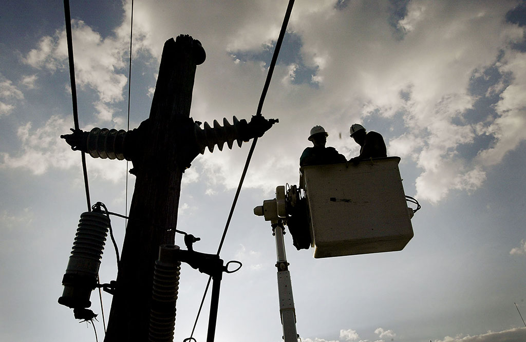 Linemen at work