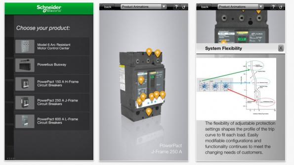 Schneider Electric 3D Interactive Product Models Mobile App