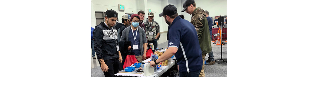 The Ideal Industries booth attracted plenty of students who wanted to compete in the Ideal National Championship wiring competition.