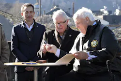 West Virginia Gov. Jim Justice, right, hands a pen used to sign House Bill 2882 to Weirton Mayor Harold 'Bubba' Miller, while Form Energy CEO Mateo Jaramillo watches. HB 2882 provides $105 million toward Form Energy's plans to construct a battery manufacturing facility, Friday, Feb. 24, 2023, in Weirton, W.Va. (Craig Howell/The Weirton Daily Times via AP) West Virginia Gov. Jim Justice, right, hands a pen used to sign House Bill 2882 to Weirton Mayor Harold 'Bubba' Miller, while Form Energy CEO Mateo Jaramillo watches. HB 2882 provides $105 million toward Form Energy's plans to construct a battery manufacturing facility, Friday, Feb. 24, 2023, in Weirton, W.Va. (Craig Howell/The Weirton Daily Times via AP)
