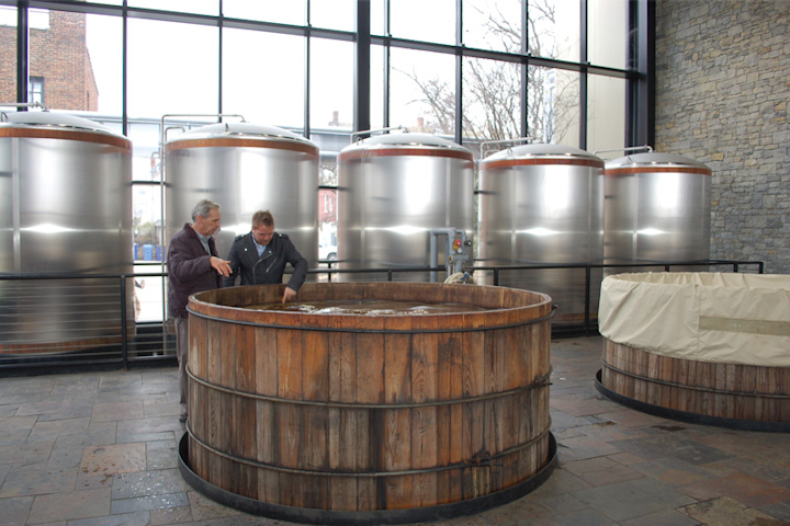 Alltech’s cypress wood tanks hold fermented whiskey wash that is about 8 percent alcohol. From the tanks, the wash moves to the wash still in which it is heated, vaporized and condensed to become 23 percent alcohol. All graphics courtesy of Flottweg Separation Technology