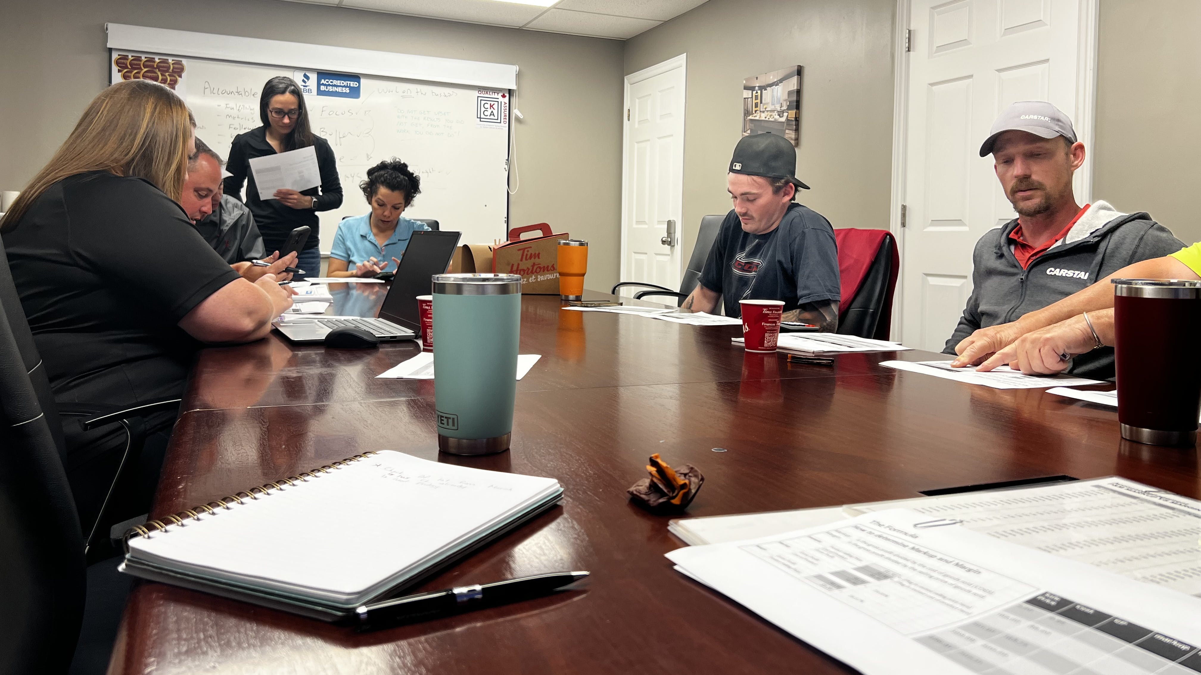 The roundtable meeting 'creates a safe place' to voice opinions, Roy says, and all decisions are made as a team.