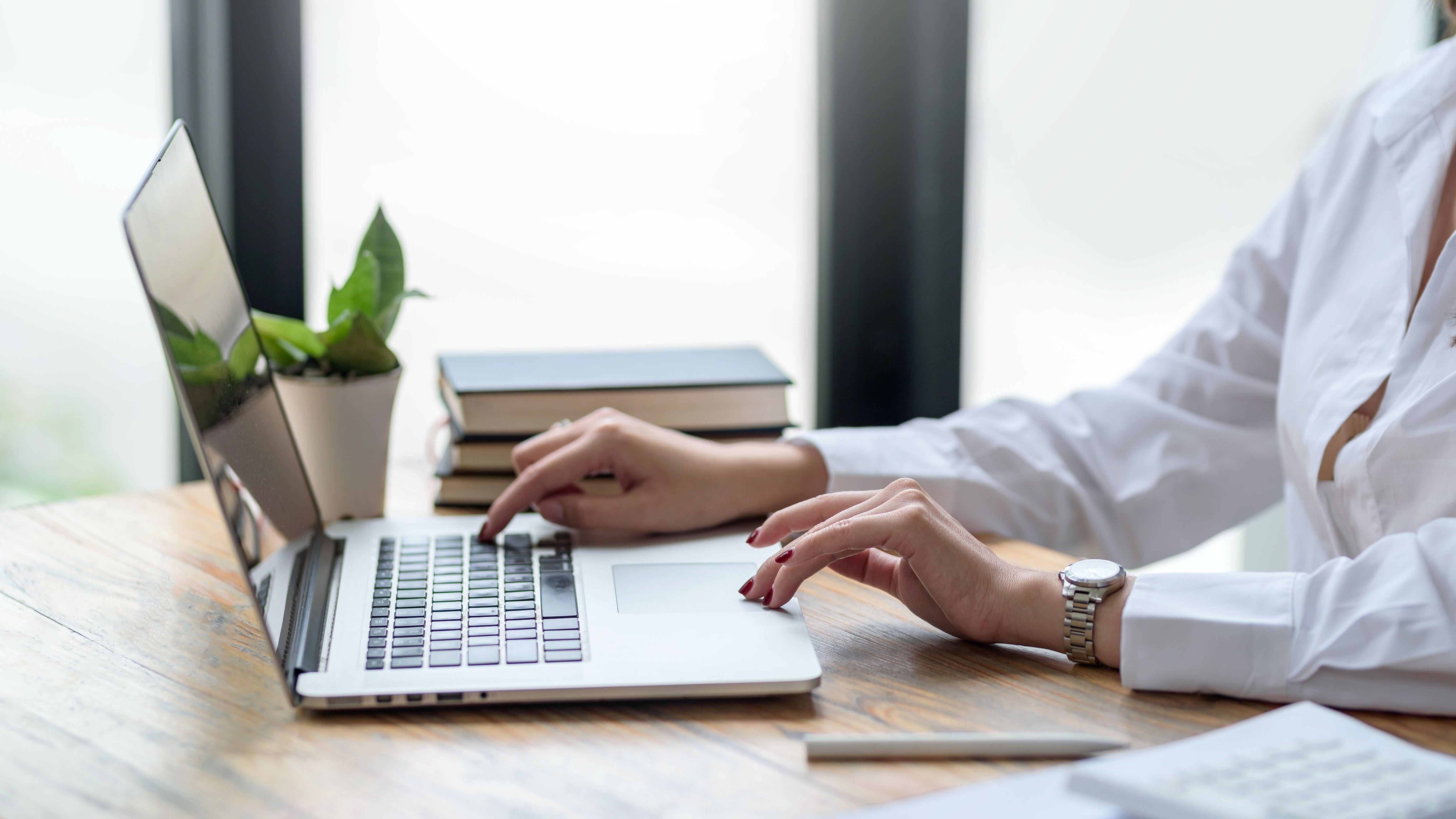 Woman manager with laptop