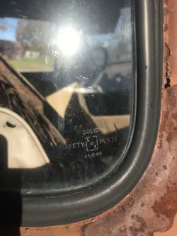 Hursong's 1951 Chevrolet plate glass Hursong's 1951 Chevrolet plate glass