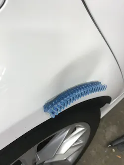 A KECO Centipede glued to a dent. A KECO Centipede glued to a dent.