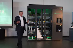 Troy Weaver, senior vice president, of Global Refinish for Axalta Coating Systems, shows off the Irus Mix at a media event last fall. Troy Weaver, senior vice president, of Global Refinish for Axalta Coating Systems, shows off the Irus Mix at a media event last fall.