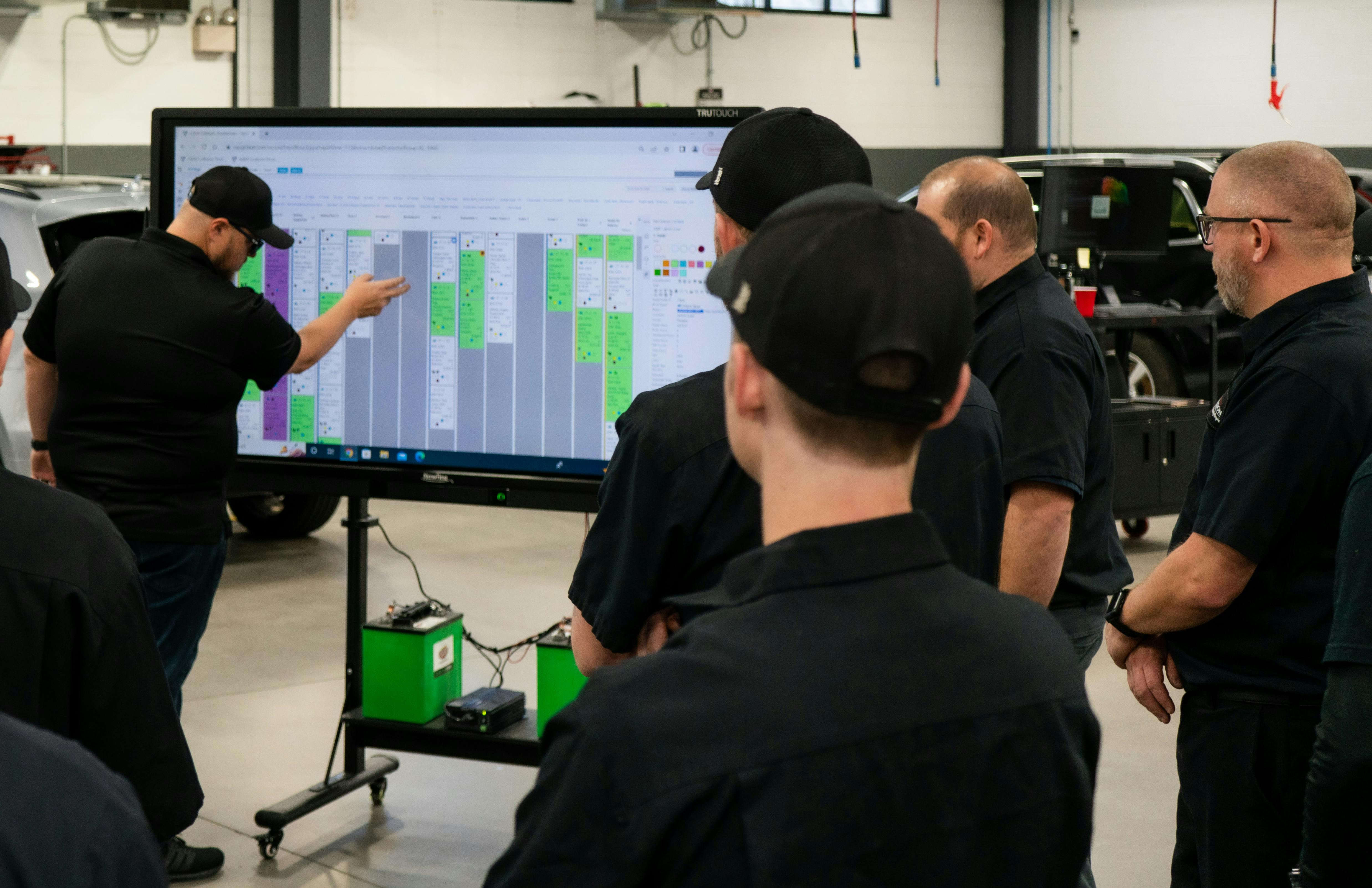 TRACKING FOR LEAN: If a shop is process-driven, it has a daily output target and tracks the number of hours or vehicles which move between departments each day in a level flow.