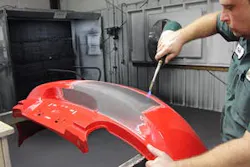 Flame treating to remove fuzz. Flame treating to remove fuzz.