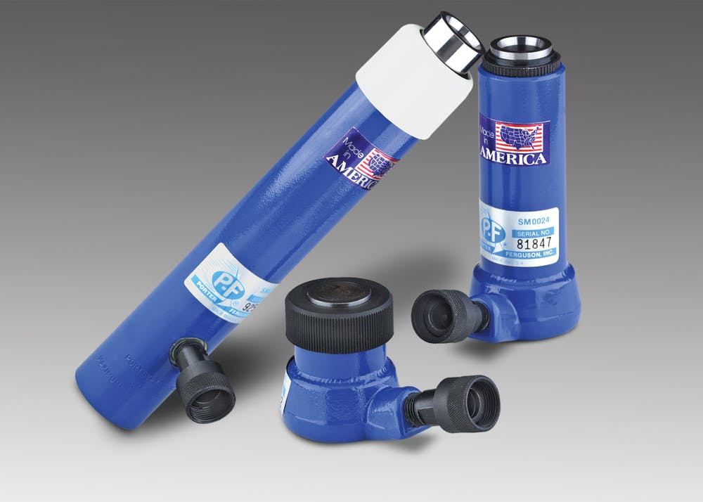 Line of hydraulic rams