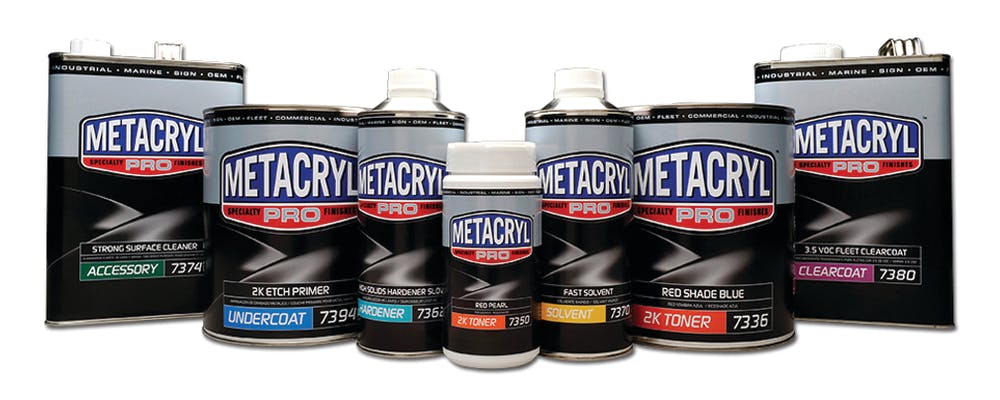 ChemSpec's Metacryl paints comes as anti-corrosive primers, clearcoats, single stage color and basecoats