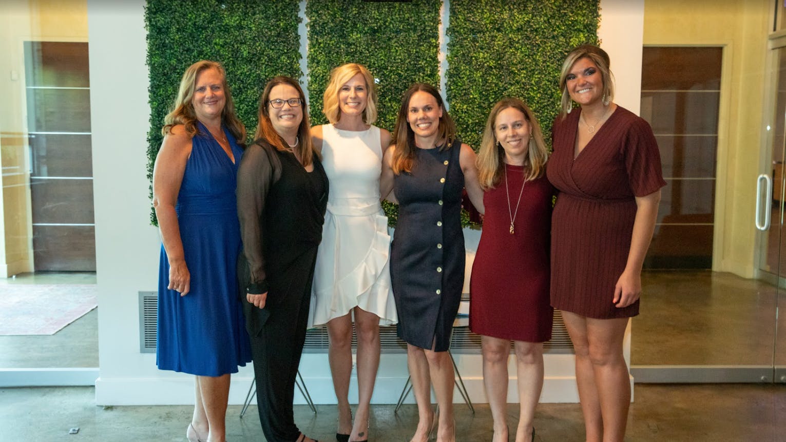 The 2022-2023 WIN executive committee includes, from l., Kelly Coffey, Liz Stein, Jenny Anderson, Tanya Sweetland, Susie Fausto, and Laura Kottschade.