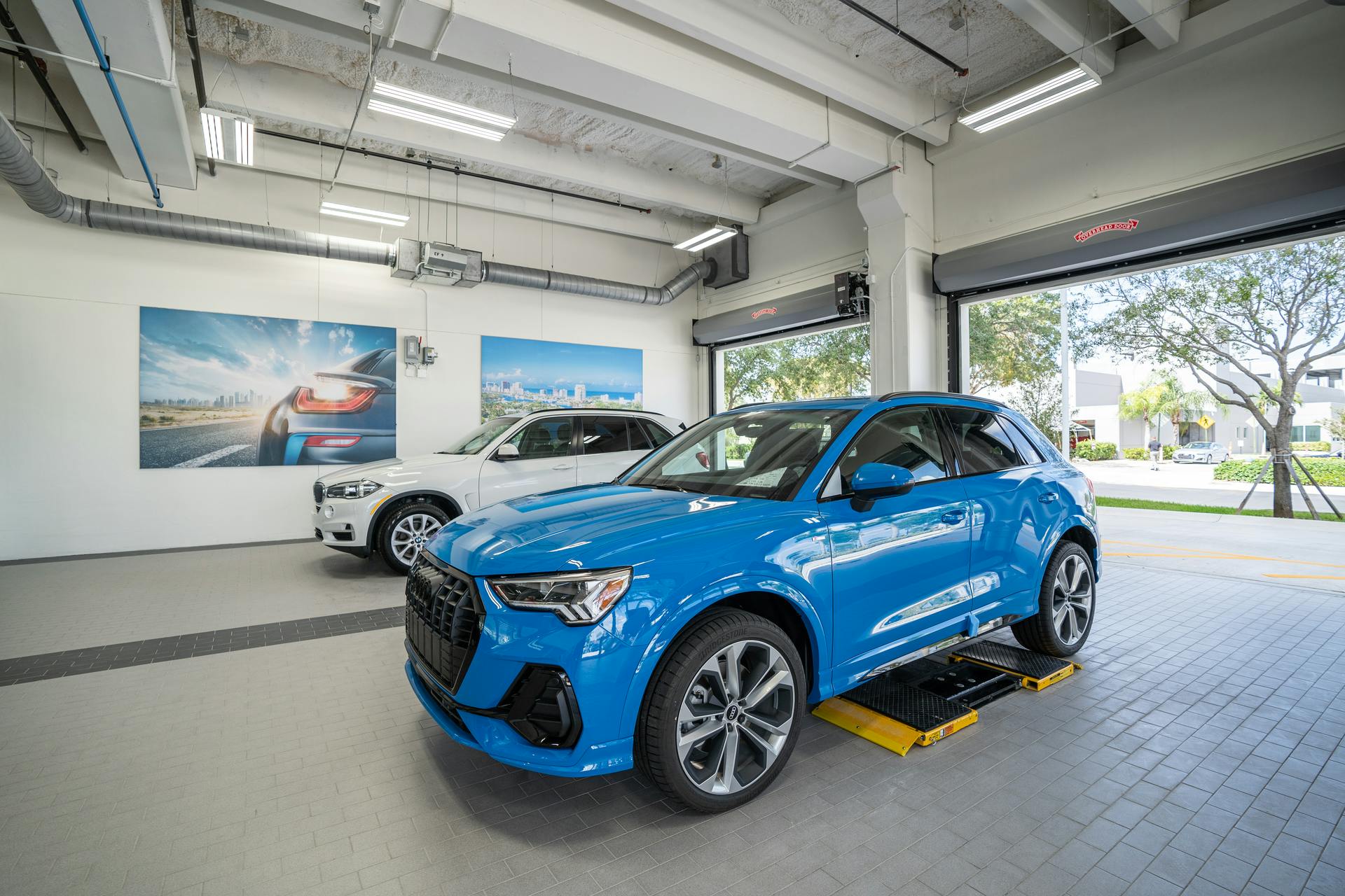 Three inspection bays, complete with Rotary in-ground lifts, can also be used to deliver a car in inclement conditions.