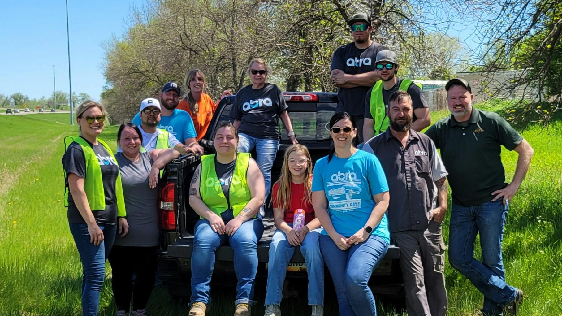 Abra Employees in Highway Clean Up
