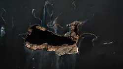 Rusted-out sheet metal Rusted-out sheet metal