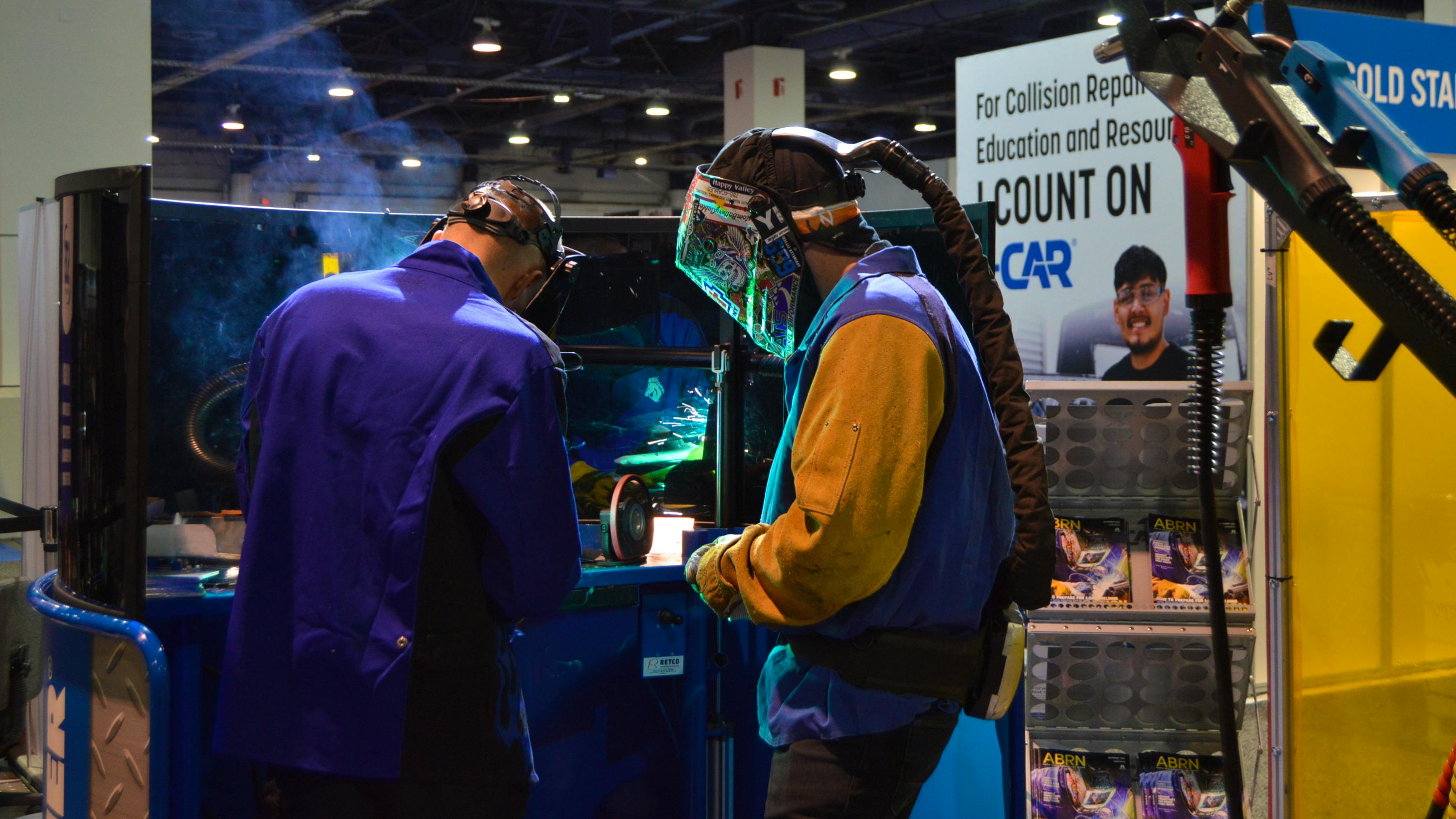 I-CAR offered live welding demos.