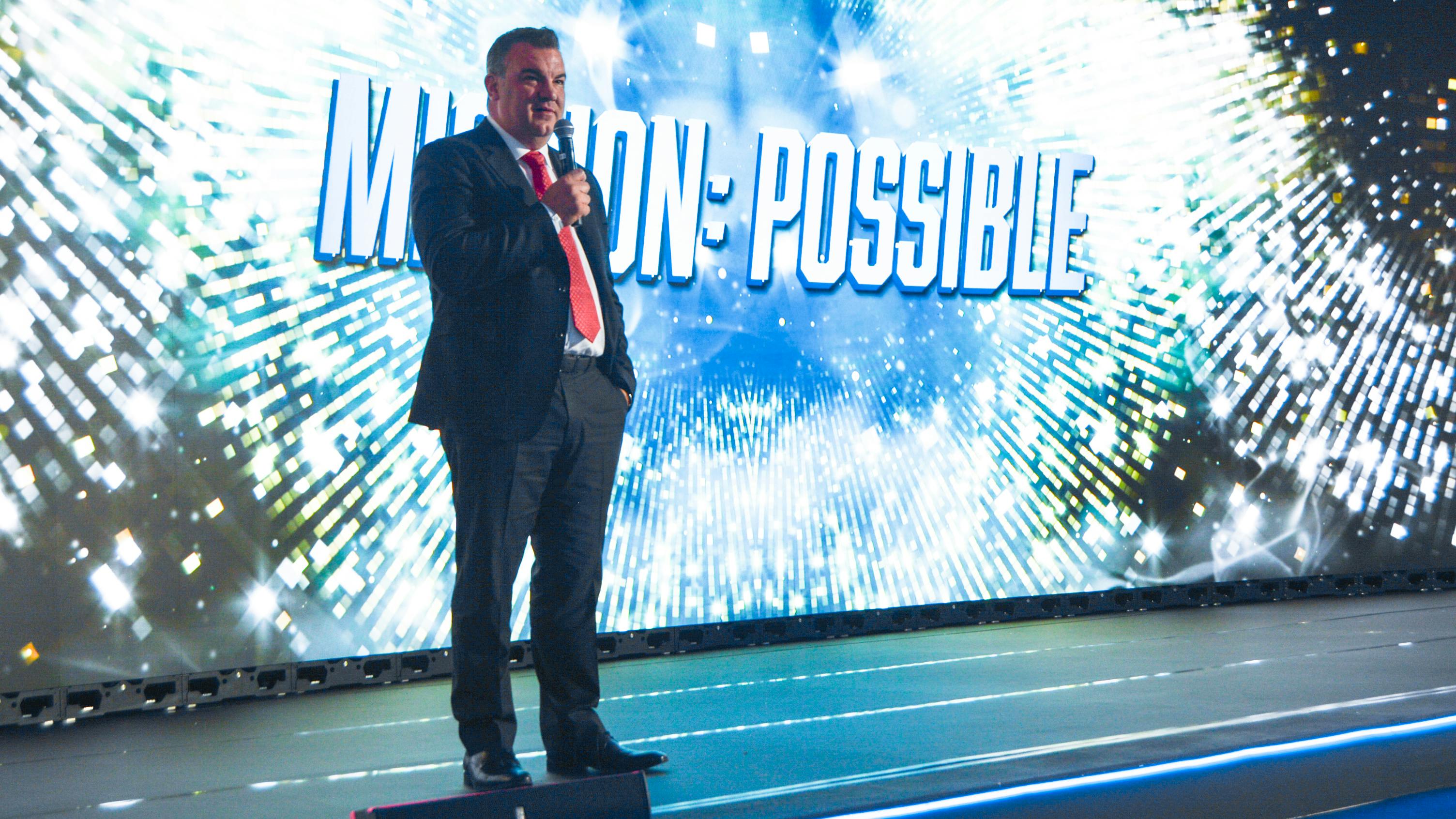 Fix Network President and CEO Steve Leal greets attendees.