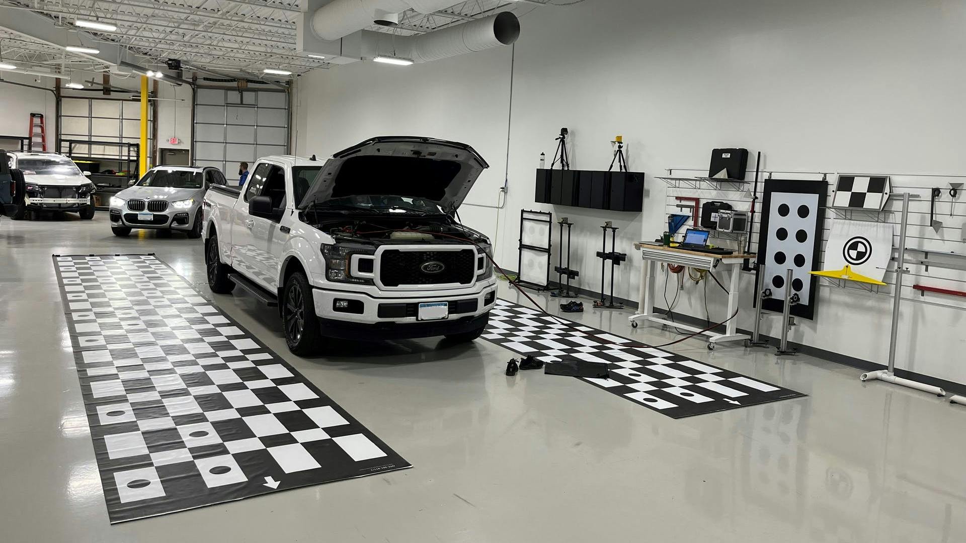Accelerated Vehicle Technology, the mechanical repair business serving LaMettry's Collision and part of Quality Collision Group, includes ample space for the largest calibration requirements, with targets and software for most makes and models.