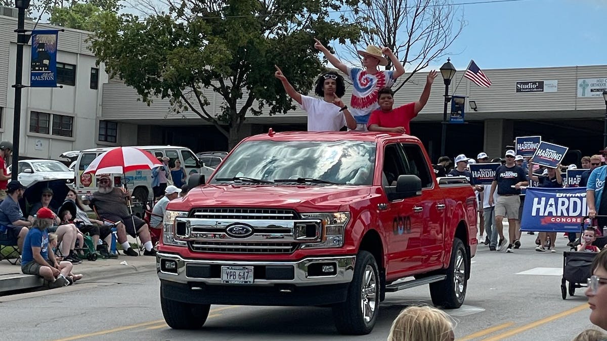 The Abra Omaha rides in the 2025 Ralston Independence Day Parade on July 4.