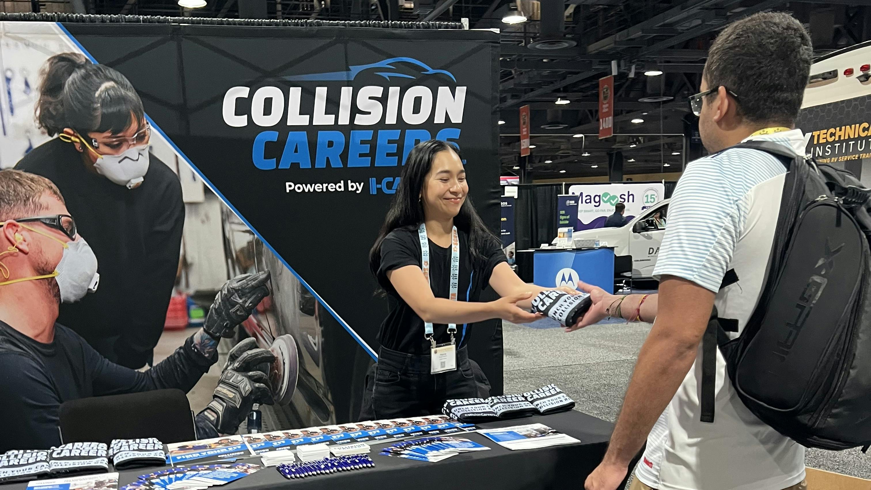 The I-CAR booth showcased its new approach to elevating collision repair as a viable, rewarding career choice for students at the American School Counselor Association Annual Conference.