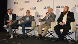 NEW TECHNOLOGIES: From left, Gabriel Morley, associate vice president of DEKRA North America; Chuck Olsen, Chuck Olsen, senior VP of Automotive Technology Solutions at AirPro Diagnostics; Darrell Amberson, VP of Industry & OEM Relations, Quality Collision Group; and Scott VanHulle, manager of Repairability Technical Support and OEM Technical Relations at I-CAR, discuss the feasibility of making repairability of high tech affordable. NEW TECHNOLOGIES: From left, Gabriel Morley, associate vice president of DEKRA North America; Chuck Olsen, Chuck Olsen, senior VP of Automotive Technology Solutions at AirPro Diagnostics; Darrell Amberson, VP of Industry & OEM Relations, Quality Collision Group; and Scott VanHulle, manager of Repairability Technical Support and OEM Technical Relations at I-CAR, discuss the feasibility of making repairability of high tech affordable.