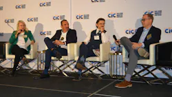 TOTAL LOSS POLICY: From left, Auto Body Association of Texas Executive Director Jill Tuggle moderates a panel including Max Keller, owner/manager of Conestoga Collision & Auto Body Repair, Berwyn, Penn.; Stephen Madrak, director of the Bureau of Motor Vehicles, Pennsylvania Department of Transportation, and David Willett, chief underwriting officer of Spark Underwriters. TOTAL LOSS POLICY: From left, Auto Body Association of Texas Executive Director Jill Tuggle moderates a panel including Max Keller, owner/manager of Conestoga Collision & Auto Body Repair, Berwyn, Penn.; Stephen Madrak, director of the Bureau of Motor Vehicles, Pennsylvania Department of Transportation, and David Willett, chief underwriting officer of Spark Underwriters.