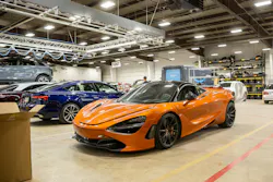 AN EMPHASIS ON OEM CERTIFICATIONS: On any given day, a visitor to K-ceps' shop may find an exotic car, a luxury German sedan, and a commercial Rivian van. AN EMPHASIS ON OEM CERTIFICATIONS: On any given day, a visitor to K-ceps' shop may find an exotic car, a luxury German sedan, and a commercial Rivian van.