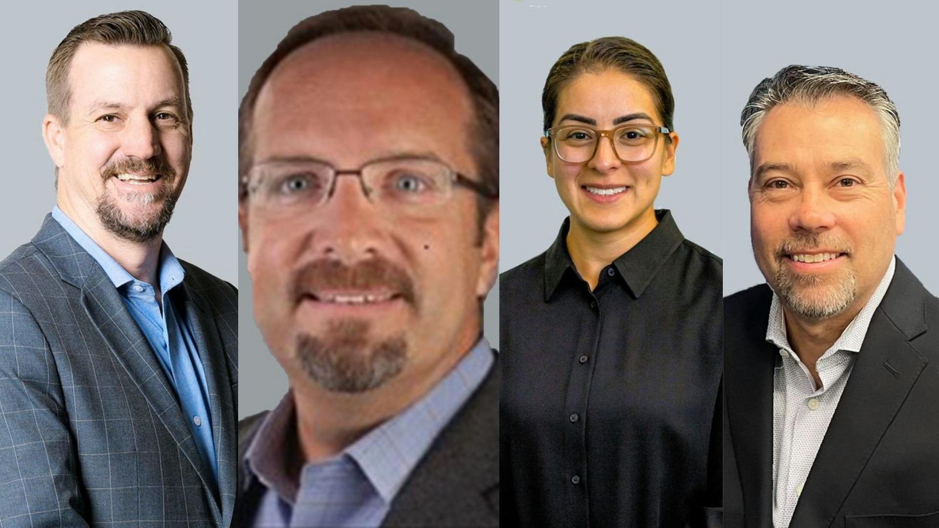 From left, Ryan Downs of Crash Champions, Paul Krauss from Caliber Collision, Laura Lozano of Contra Costa College, and Ed Mondragon of State Farm were elected to the I-CAR Board of Directors.