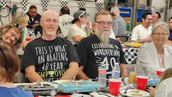 Fix Auto Downey's AJ Gatson, left, and David Shubin celebrated 40 years of service during the shop's 65th anniversary celebration on July 18. Fix Auto Downey's AJ Gatson, left, and David Shubin celebrated 40 years of service during the shop's 65th anniversary celebration on July 18.