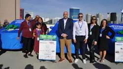 William Hussey receives a refurbished 2021 Honda CRV during a special National Auto Body Council Recycled Rides Program presentation on the rooftop of the Renaissance Hotel parking facility overlooking the Las Vegas Convention Center on Wednesday, Nov. 5. William Hussey receives a refurbished 2021 Honda CRV during a special National Auto Body Council Recycled Rides Program presentation on the rooftop of the Renaissance Hotel parking facility overlooking the Las Vegas Convention Center on Wednesday, Nov. 5.