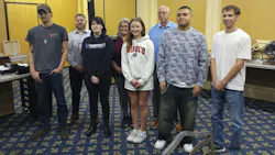 Back, from left: BASF's Phil Knapp, Tina Nelles, and John Shoemaker helped mentor the five Techs for Tomorrow winners William Tindall, Alexis Beckler, Isabella Roll, Rafael Luna, and Gavin Shoun during the SEMA Show in Las Vegas. Back, from left: BASF's Phil Knapp, Tina Nelles, and John Shoemaker helped mentor the five Techs for Tomorrow winners William Tindall, Alexis Beckler, Isabella Roll, Rafael Luna, and Gavin Shoun during the SEMA Show in Las Vegas.