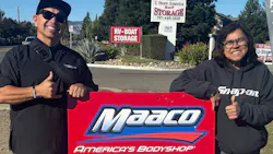Maaco Vacaville Owner Vince McAllister and 2025 Maaco Painter of the Year Norma Alicia Serrano. Maaco Vacaville Owner Vince McAllister and 2025 Maaco Painter of the Year Norma Alicia Serrano.