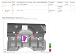Figure 2: When a part number for SPRs is listed, they can be used for that step in the procedure. Figure 2: When a part number for SPRs is listed, they can be used for that step in the procedure.