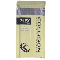 Collision glues are specially formulated hot-melt glues designed to withstand extreme pulling force while remaining flexible enough to conform to the panel as the dent moves. Collision glues are specially formulated hot-melt glues designed to withstand extreme pulling force while remaining flexible enough to conform to the panel as the dent moves.