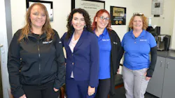 April Lausch (second from left) began her career in collision repair 30 years ago with no prior experience and quickly rose through the ranks due to her work ethic and dedication. April Lausch (second from left) began her career in collision repair 30 years ago with no prior experience and quickly rose through the ranks due to her work ethic and dedication.
