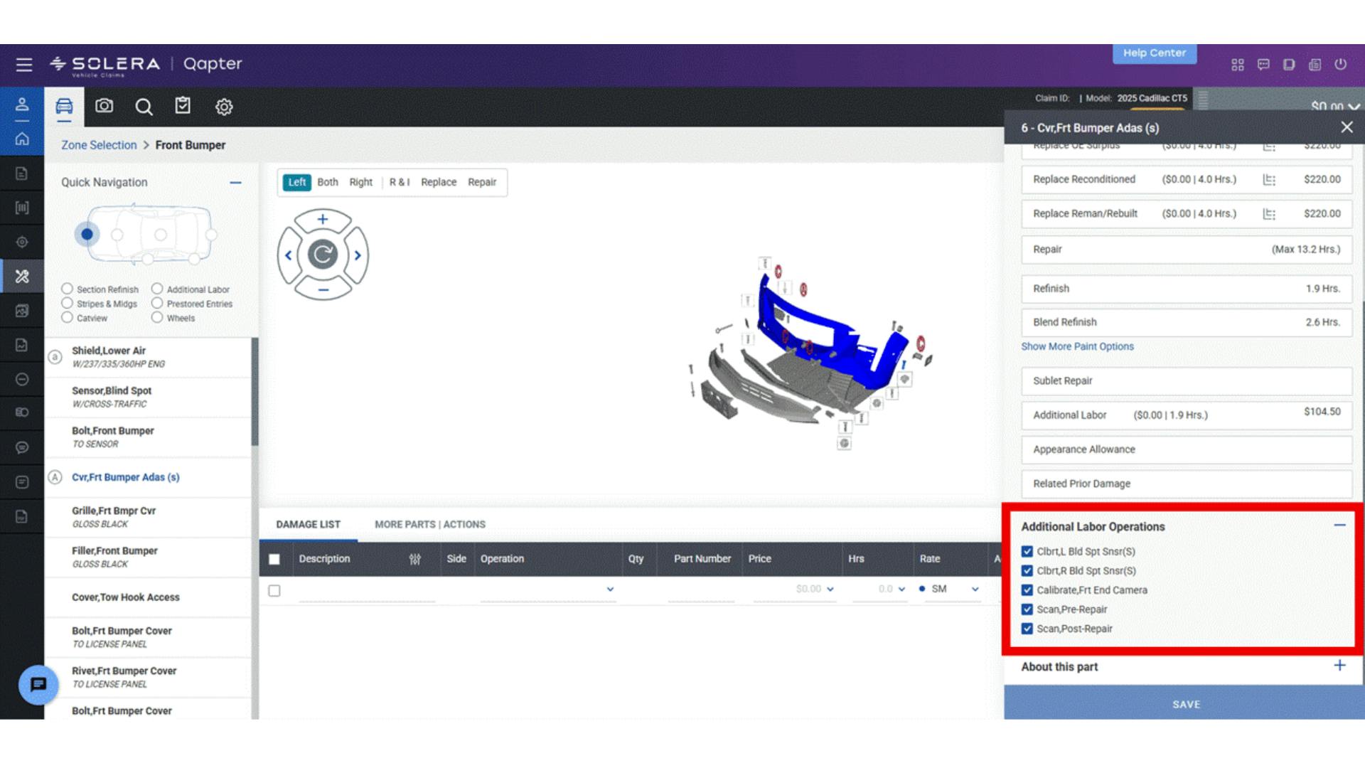 solera qapter additional labor operations
