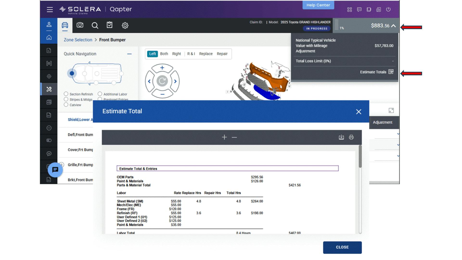 SCRS estimating tip Solera quick view
