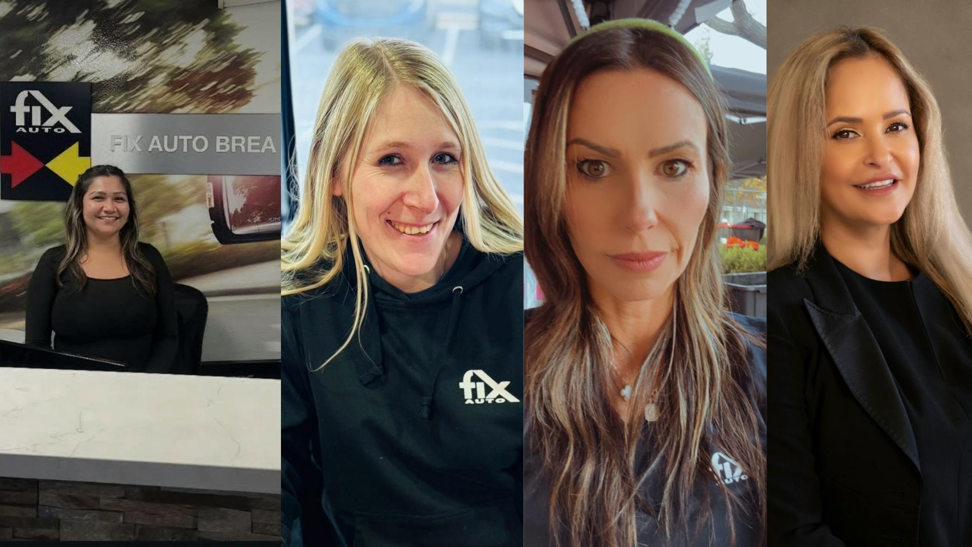 From left, Lauren Carrera, Michelle Morris, Rachele Cermak, and Stephanie Castellon are just a few of the increadible women helping Fix Auto USA get better each day.