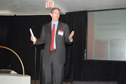 Chairman amp CEO Tom Linebarger speaks during the Cummins press event Tuesday night at the MidAmerica Trucking Show in Louisville KY Chairman amp CEO Tom Linebarger speaks during the Cummins press event Tuesday night at the MidAmerica Trucking Show in Louisville KY