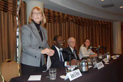Ferro at left in 2009 opening one of several quotlistening sessionsquot conducted by FMCSA to solicit comments on its proposed changes to hours of service HOS rules Ferro at left in 2009 opening one of several quotlistening sessionsquot conducted by FMCSA to solicit comments on its proposed changes to hours of service HOS rules