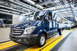 Currentmodel Sprinter rolling off the line at MercedesBenz plant in Ludwigsfelde Germany Currentmodel Sprinter rolling off the line at MercedesBenz plant in Ludwigsfelde Germany