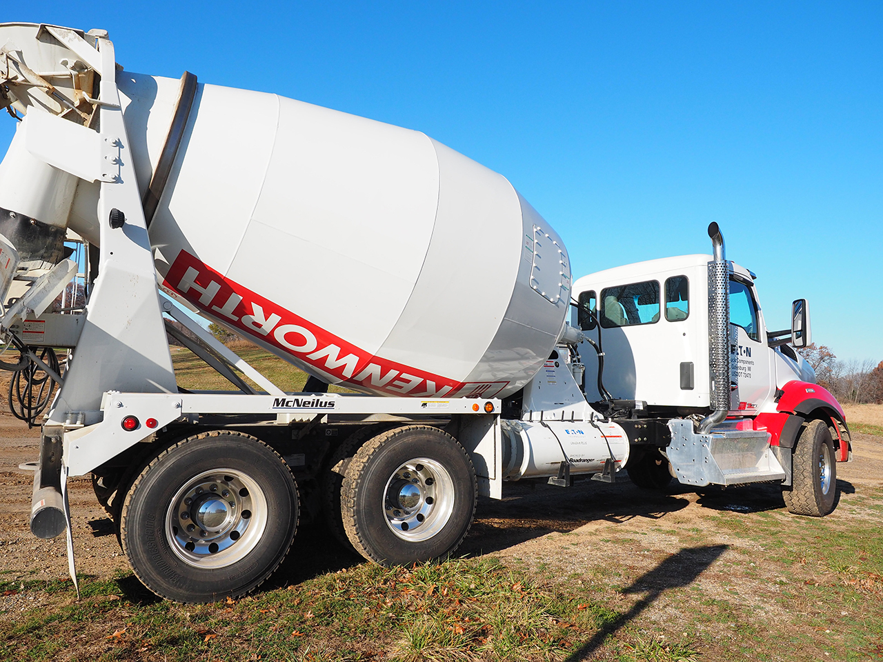 The Kenworth T880 Mixer at Eaton Proving Grounds on Wednesday Nov 4 Eaton automated manual technology made it a cinch to drive up and down very steep grades on a dirt road course Photo by Aaron Marsh