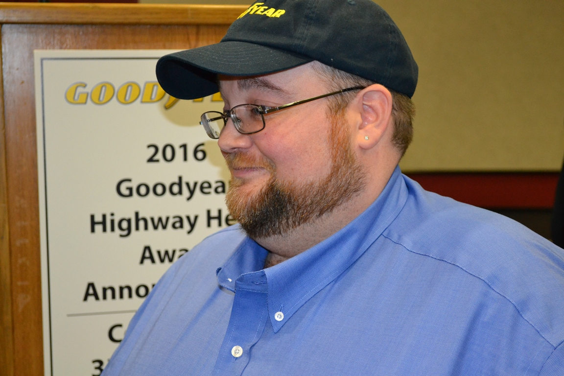 Julian Kaczor has been named the 33rd Goodyear Highway Hero Kevin JonesFleet owner
