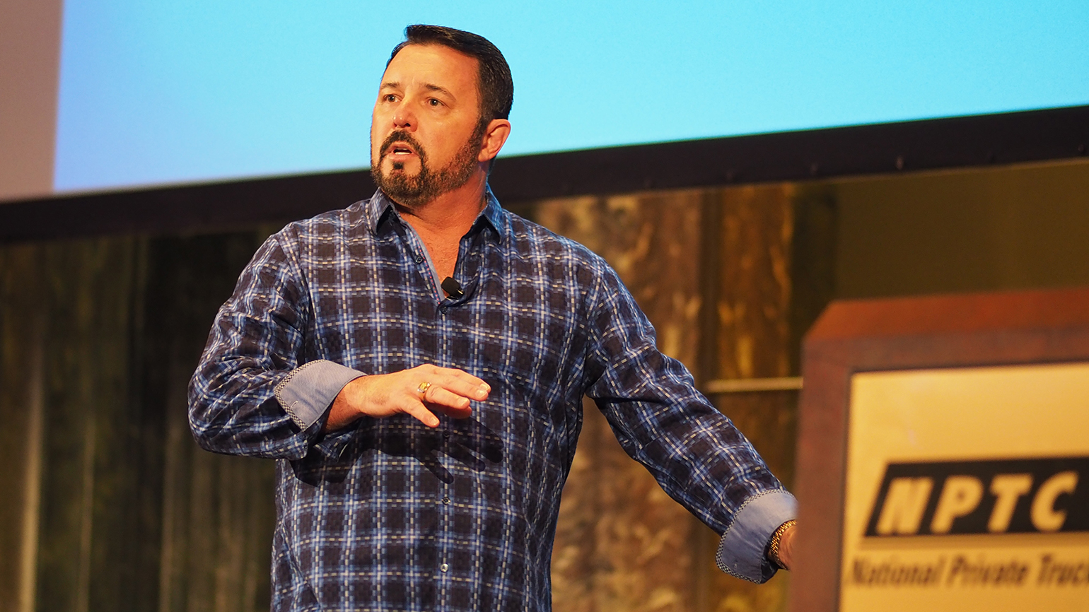 Former US Navy SEALs sniper and author of SEAL Team Six Howard Wasdin speaks to attendees at the opening session of NPTC39s Annual Conference